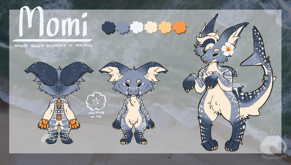 Digital drawing of an anthropromorphic sea otter named Coral